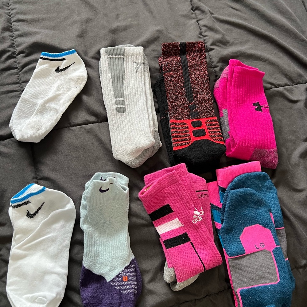 Nike Men's Athletic Socks - White, Gray, Black, Pink, Blue PRICE FOR ALL SOCKS